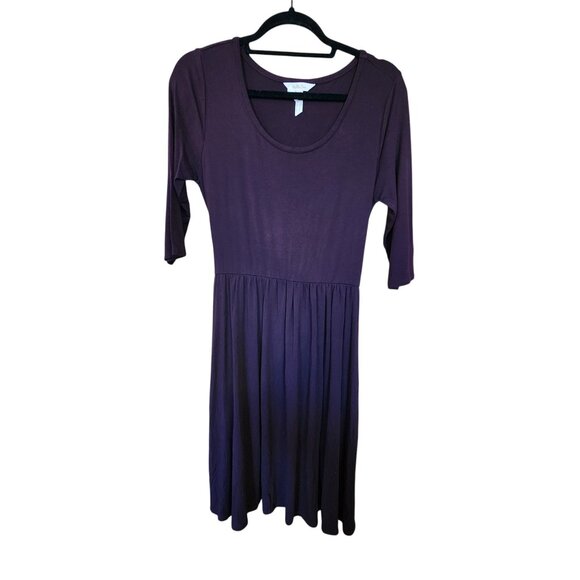 Matilda Jane Purple 3/4 Sleeve Fit & Flare Womens Dress W/ Pockets Size Medium - Picture 1 of 4